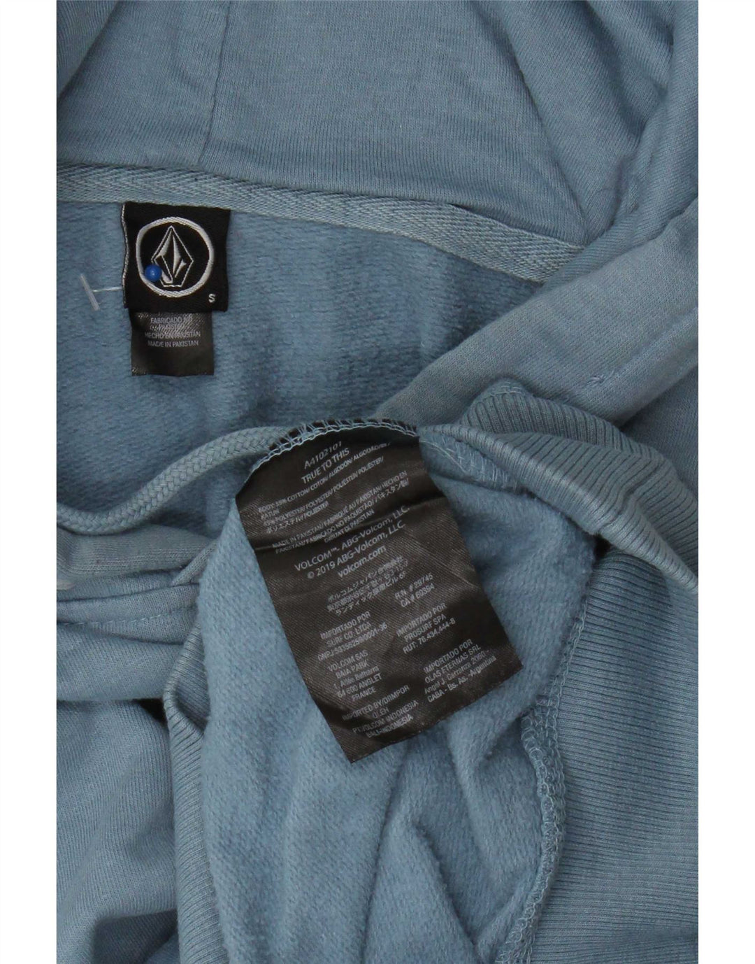 Pulover Volcom pentru bărbați, bumbac mic, albastru