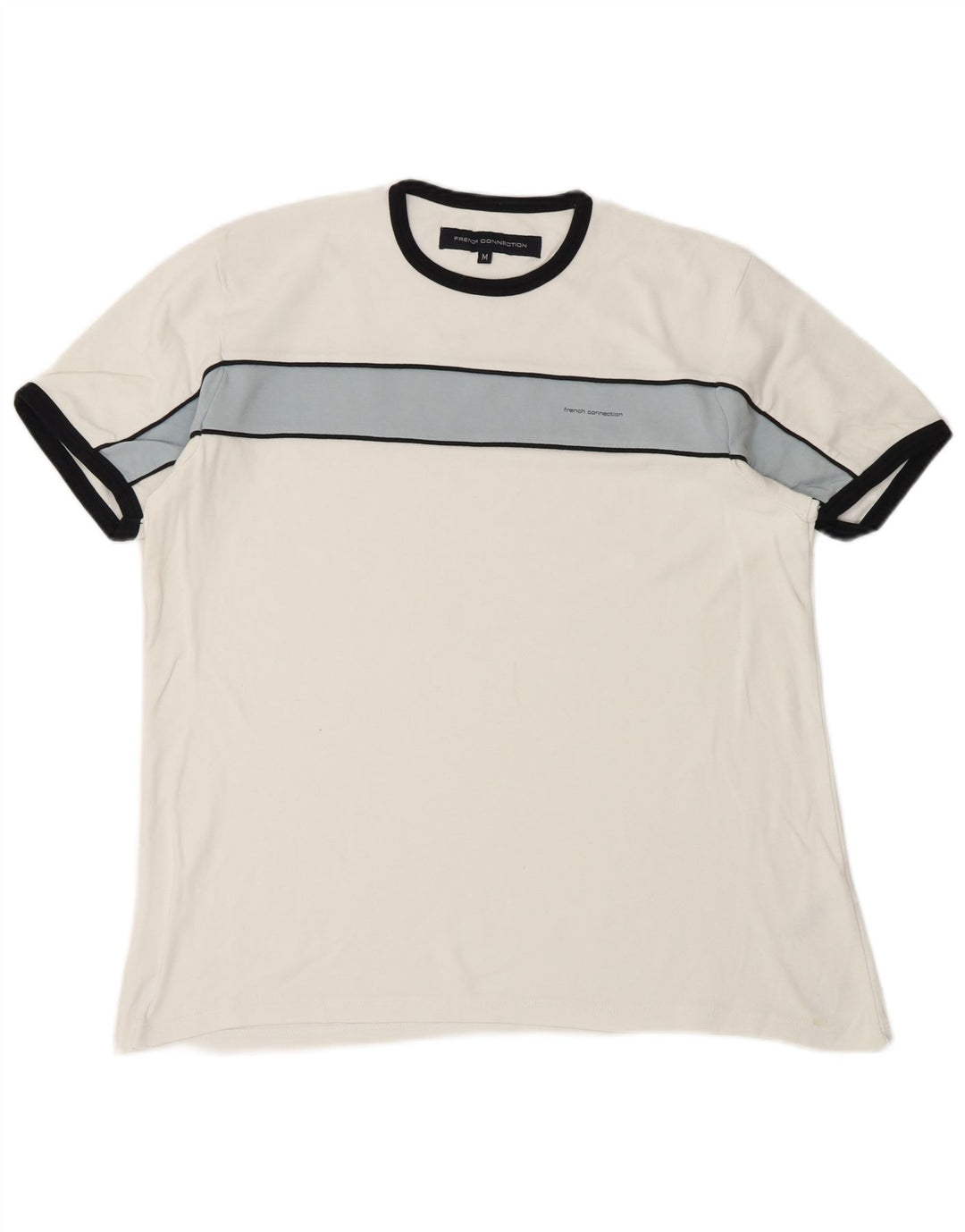 Tricou pentru bărbați French Connection Top mediu alb din bumbac color bloc