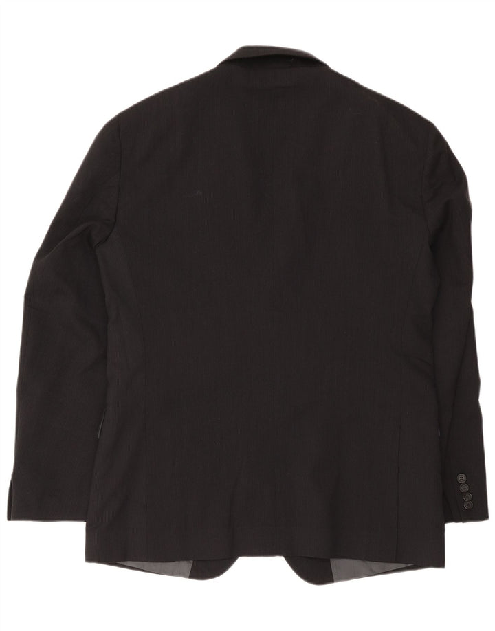 Jachetă Calvin Klein pentru bărbați cu 2 nasturi IT 52 XL Lână neagră cu dungi
