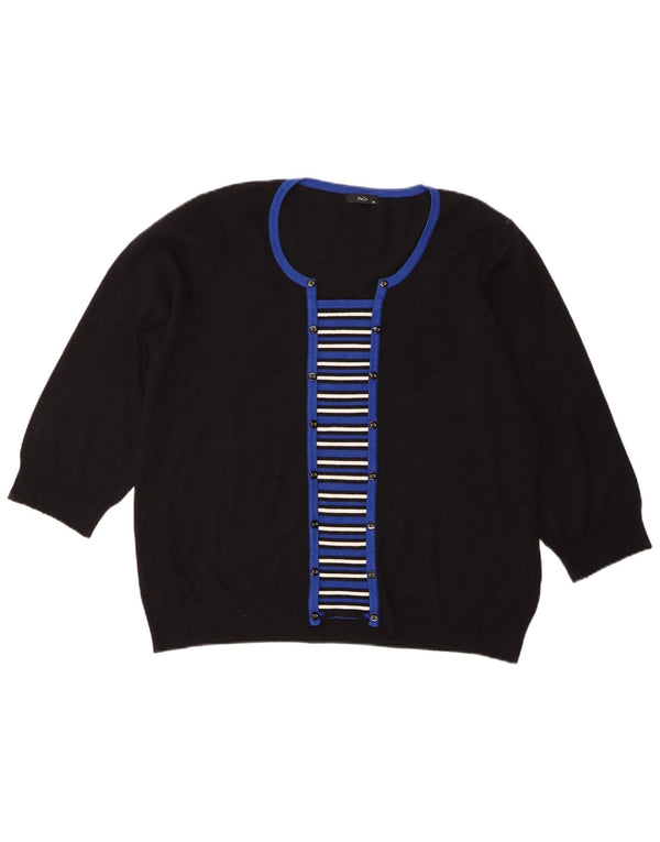 Pulover pentru femei M&Co, cu mâneci 3/4, cu gât de barcă, Marea Britanie 20 2XL, cu dungi negre