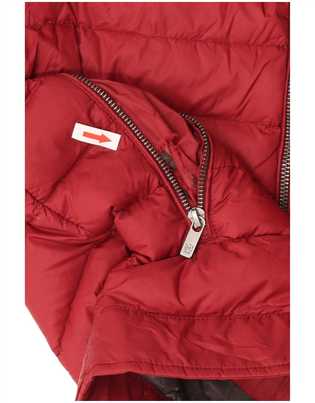Jachetă căptușită cu glugă Massimo Dutti pentru femei UK 14 mare Burgundy