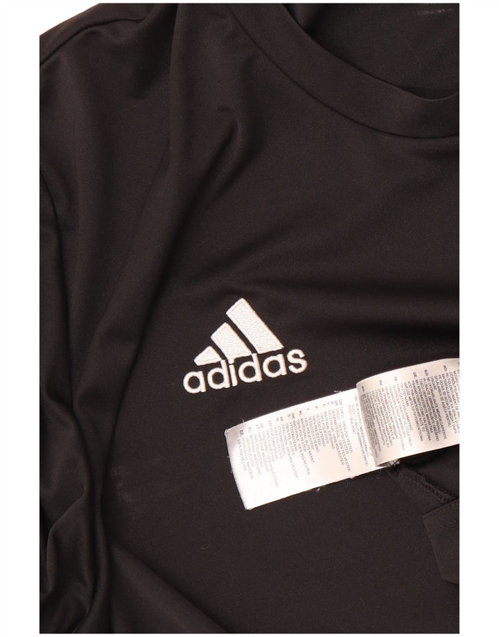 Tricou Adidas Climalite pentru bărbați Top mare din poliester negru