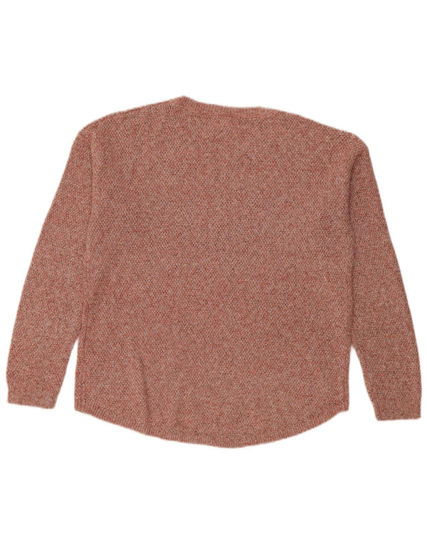 Pulover pentru femei Fat Face supradimensionat cu gâtul barca UK 10 Maroon mic