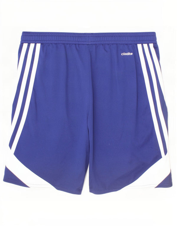 Pantaloni scurți sport Adidas Climalite pentru băieți 11-12 ani, mari, albastru, color block