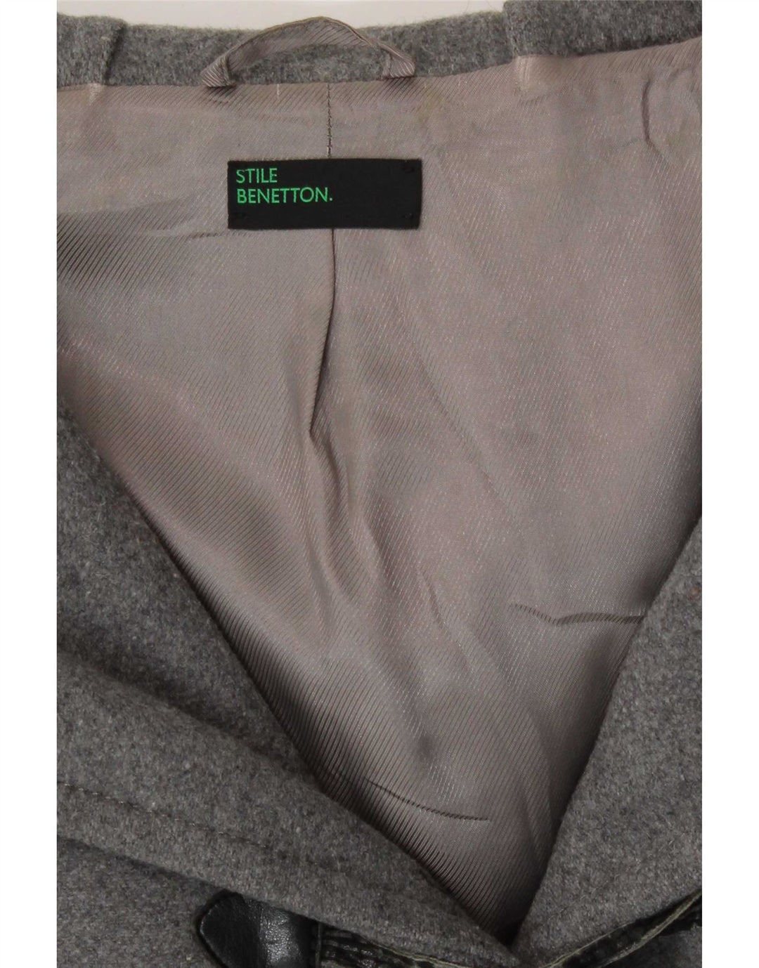 Duffle Coat pentru femei Benetton IT 40 Small Gri Lână