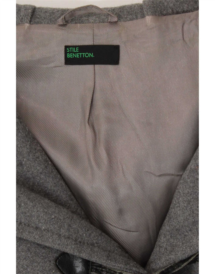 Duffle Coat pentru femei Benetton IT 40 Small Gri Lână