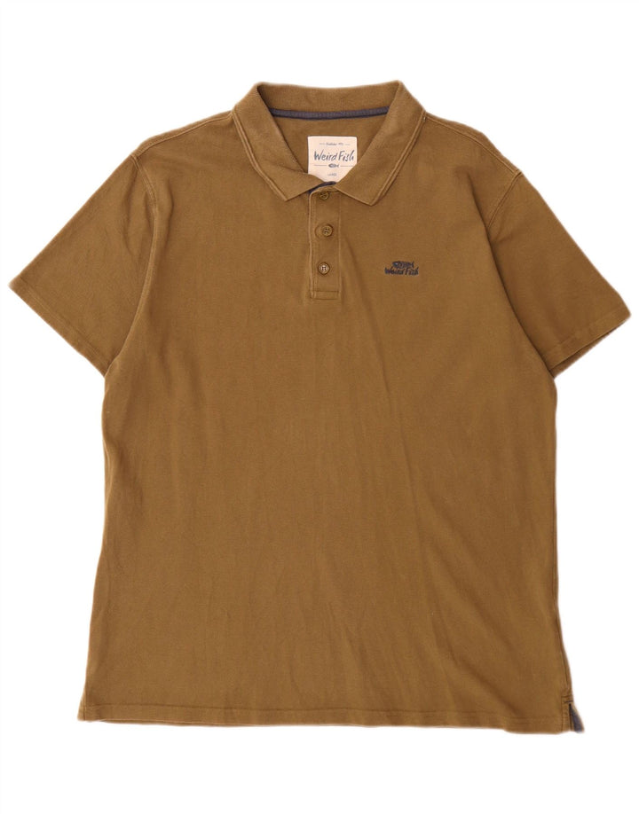 Tricou polo pentru bărbați Weird Fish, bumbac kaki mare