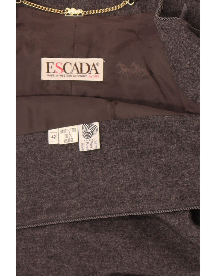 Jachetă Bolero deschisă pentru femei Escada EU 42 Lână mare, gri Paisley