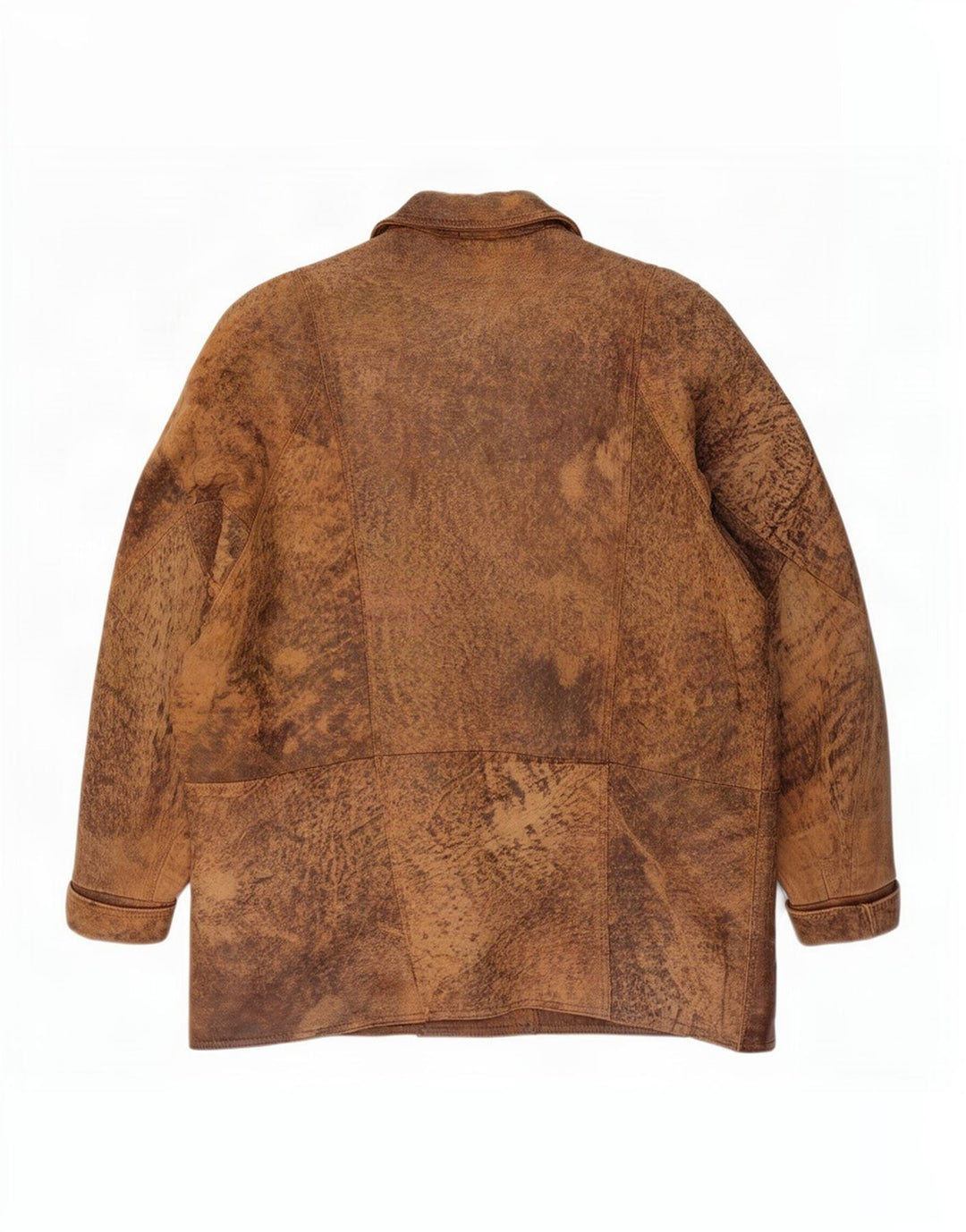 Jachetă de piele supradimensionată pentru femei vintage, cu două piept, EU 46 XL maro