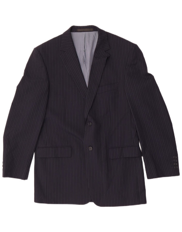 Marks & Spencer pentru femei Blazer Jacket UK 40 Medium Bleumarin Pinstripe