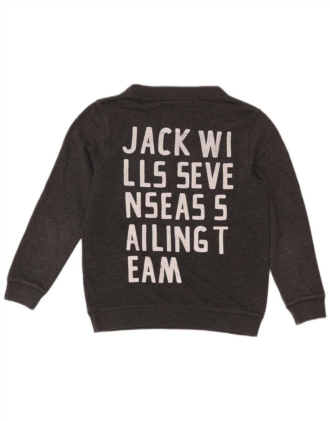 JACK WILLS Pulover supradimensionat cu grafic pentru femei UK 8 Small Gri