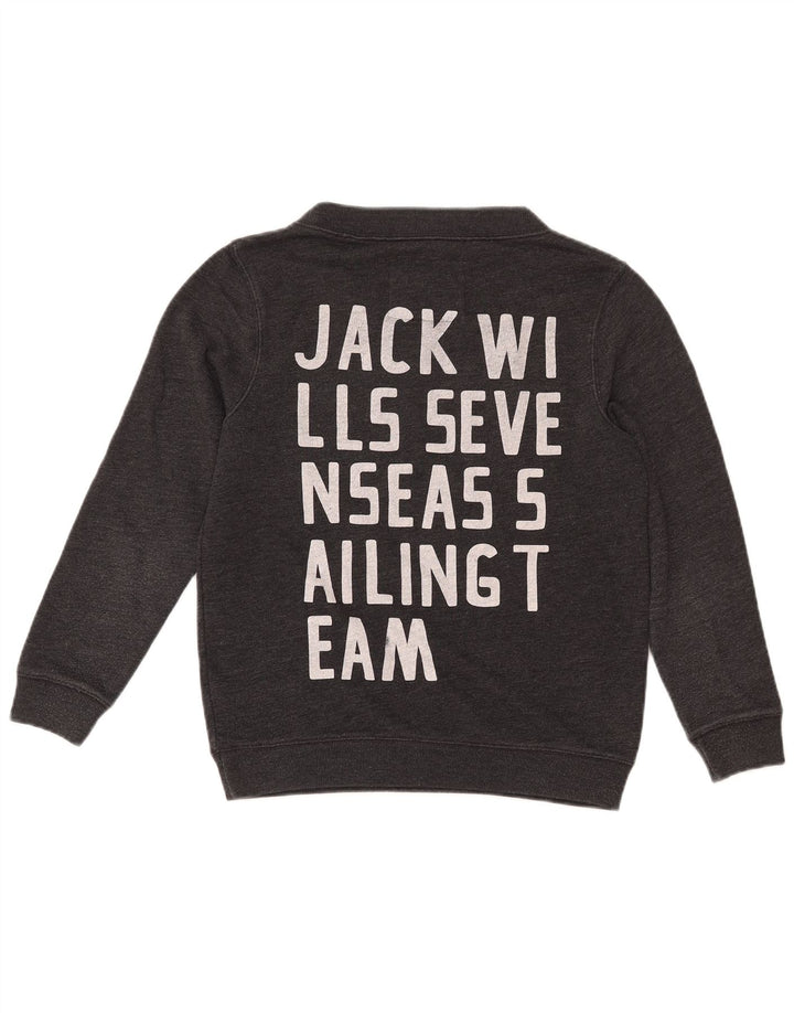 JACK WILLS Pulover supradimensionat cu grafic pentru femei UK 8 Small Gri