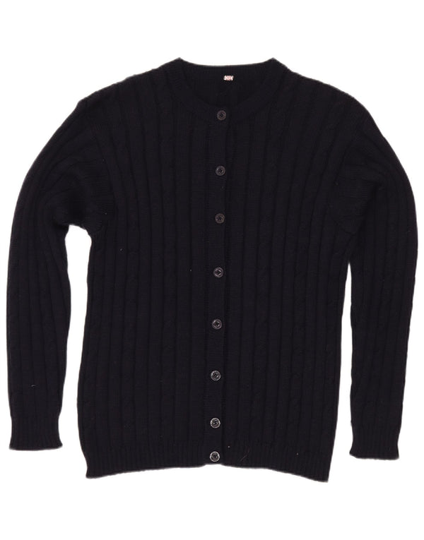 Pulover Cardigan Vintage pentru Damă UK 12 Medium Bleumarin