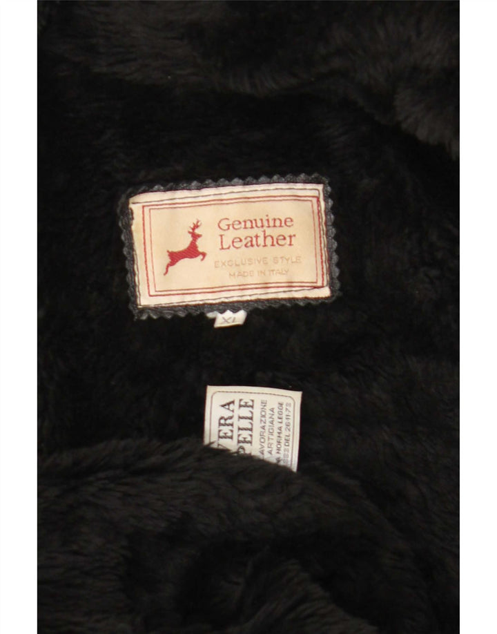 Jachetă din shearling pentru bărbați, UK 42 XL, piele neagră