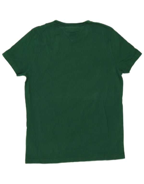 Tricou grafic Tommy Hilfiger Slim Fit pentru bărbați Top din bumbac verde mediu