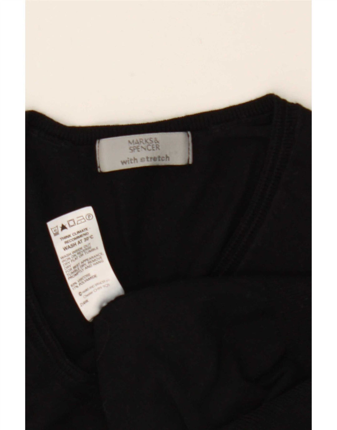 Pulover cu decolteu în V pentru femei Marks & Spencer UK 12 Medium Negru