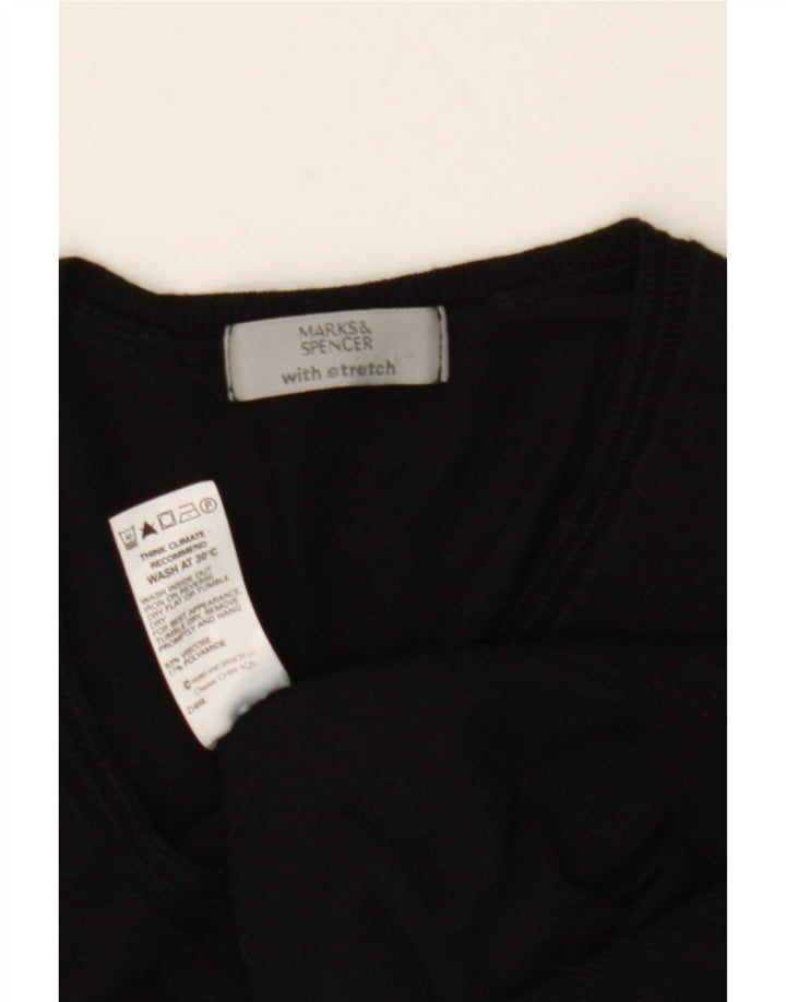 Pulover cu decolteu în V pentru femei Marks & Spencer UK 12 Medium Negru