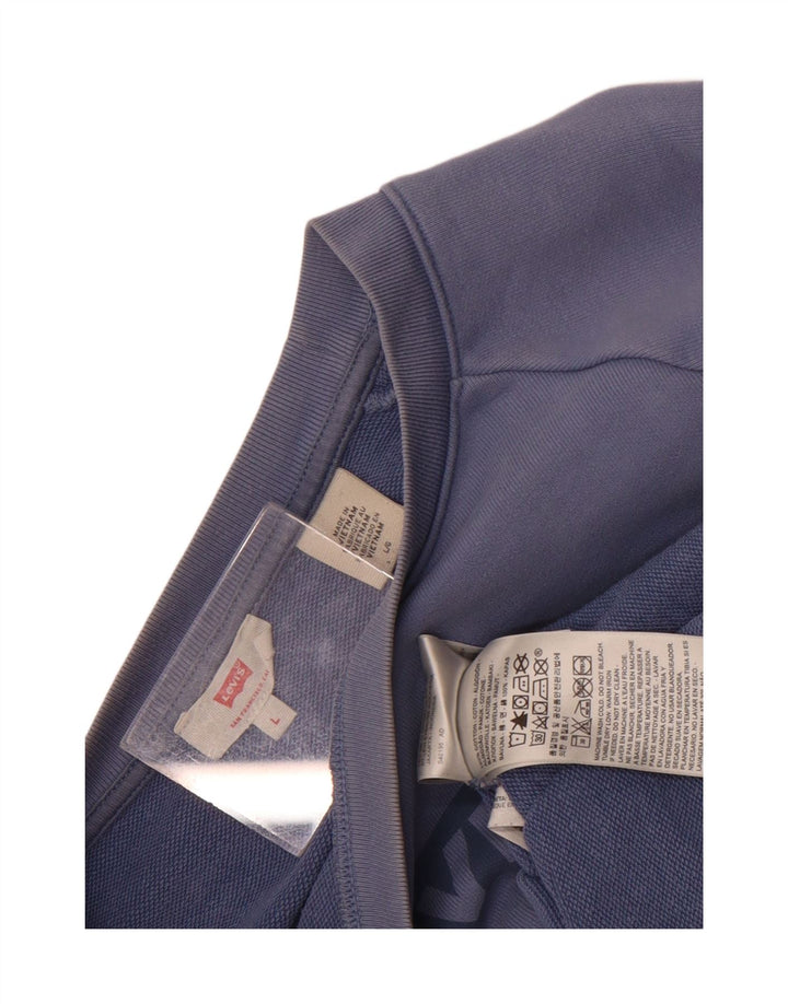 Pulover pentru femei Levi's Oversized Crop Graphic Pulover UK 16 Large Blue
