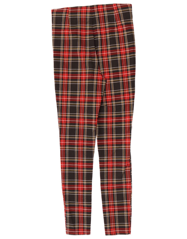 Pantaloni casual skinny pentru femei Zara Mediu L28 L28 Viscoză cu carouri roșii