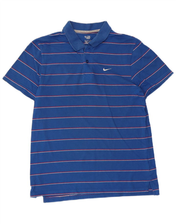 Tricou polo Nike pentru bărbați Marea Britanie 38/40 albastru mediu cu dungi