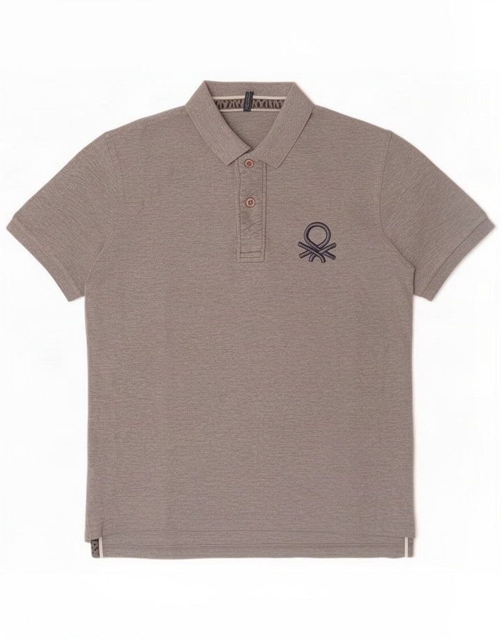 Benetton Tricou polo pentru bărbați, gri mare