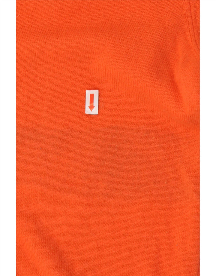 BENETTON Womens V-Neck Jumper Sweater UK 14 Medium Orange Vintage Benetton and Second-Hand Benetton from Messina Hembry 