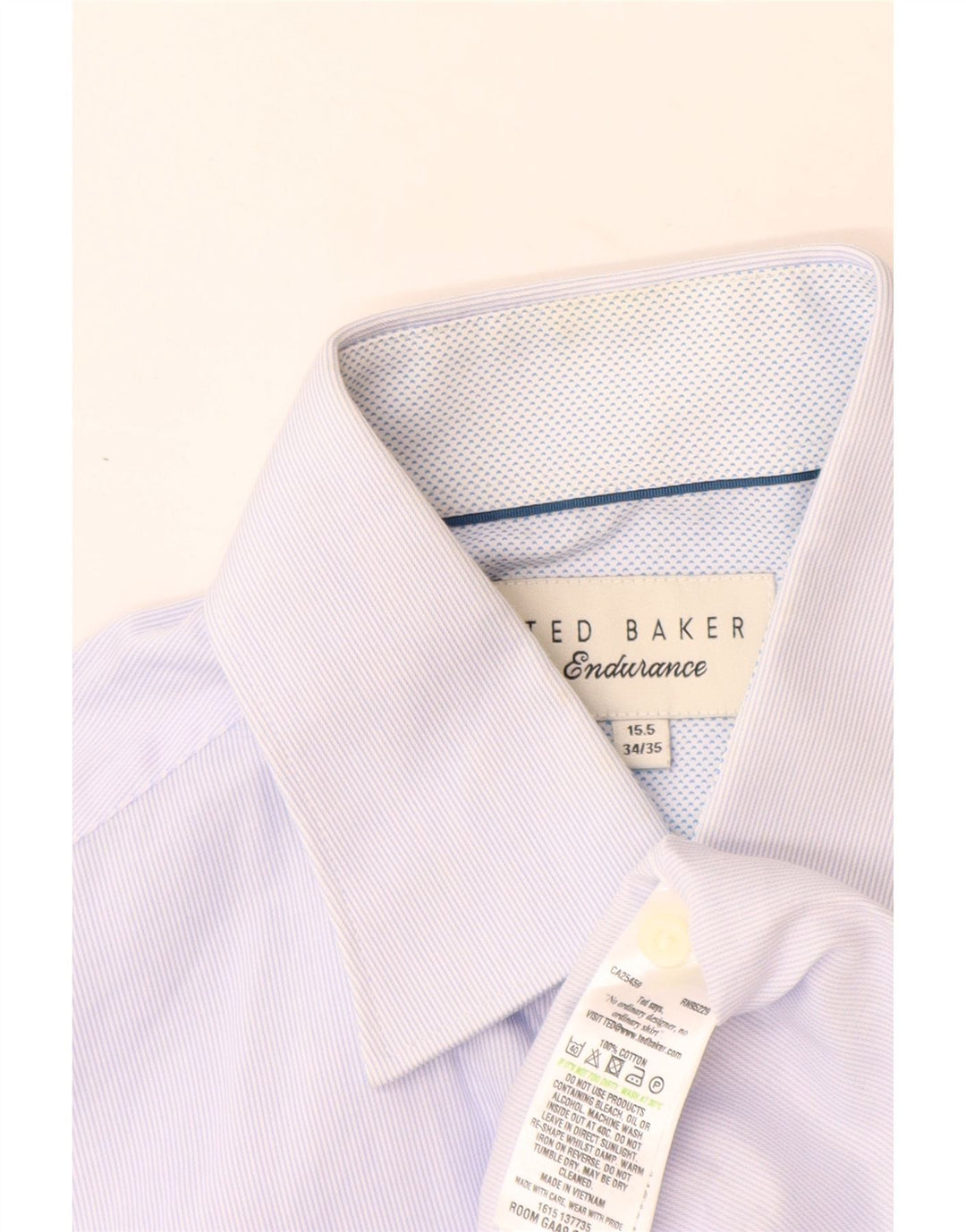 Cămașă pentru bărbați Ted Baker, mărime 15 1/2, bumbac cu dungi albastre medii
