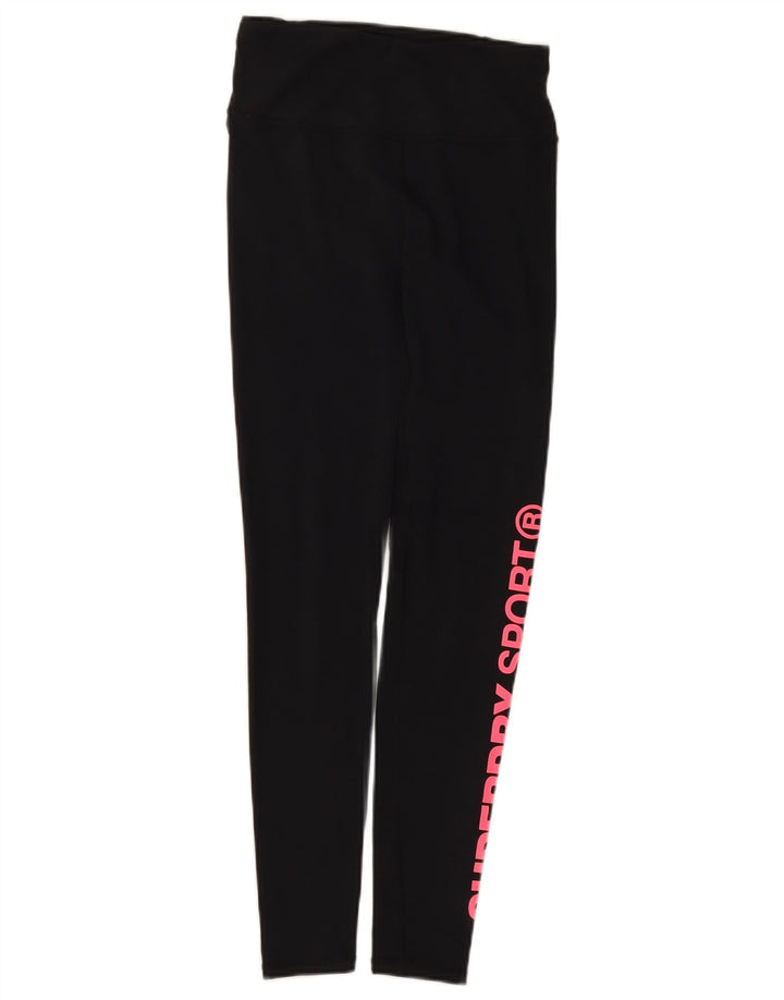 Leggings cu grafică pentru femei Superdry UK 8, poliester negru mic