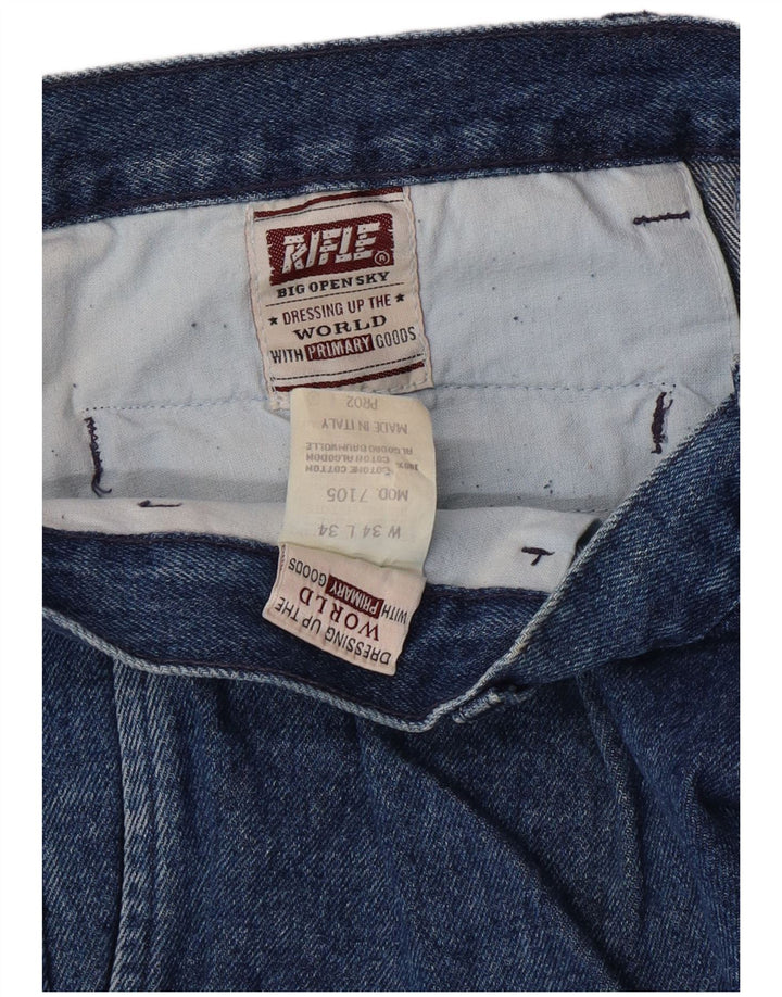 RIFLE Blugi drepti pentru bărbați L34 L34 Bumbac albastru