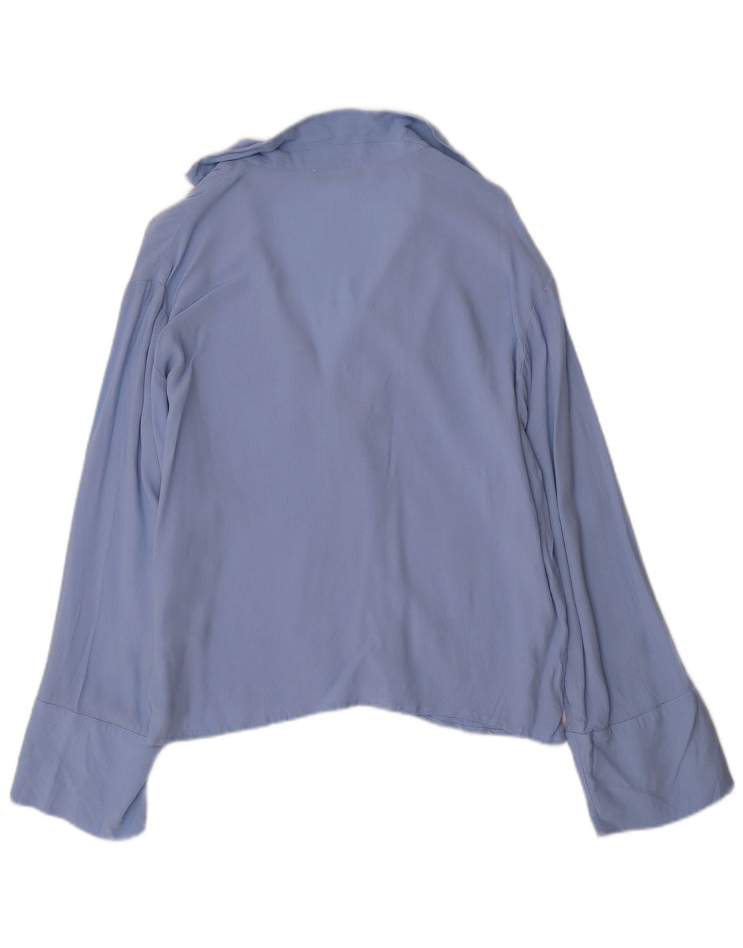 Bluză cămașă pulover oversize BENETTON pentru femei UK 10 Small Blue Viscose