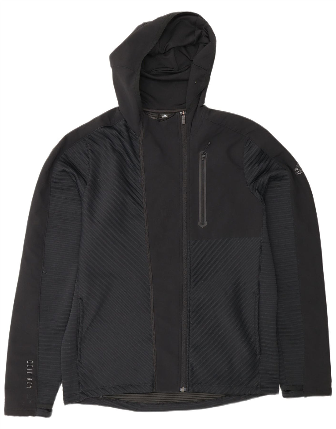 Jachetă de trening pentru bărbați Adidas cu glugă, mare, negru, poliester
