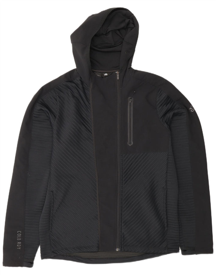 Jachetă de trening pentru bărbați Adidas cu glugă, mare, negru, poliester
