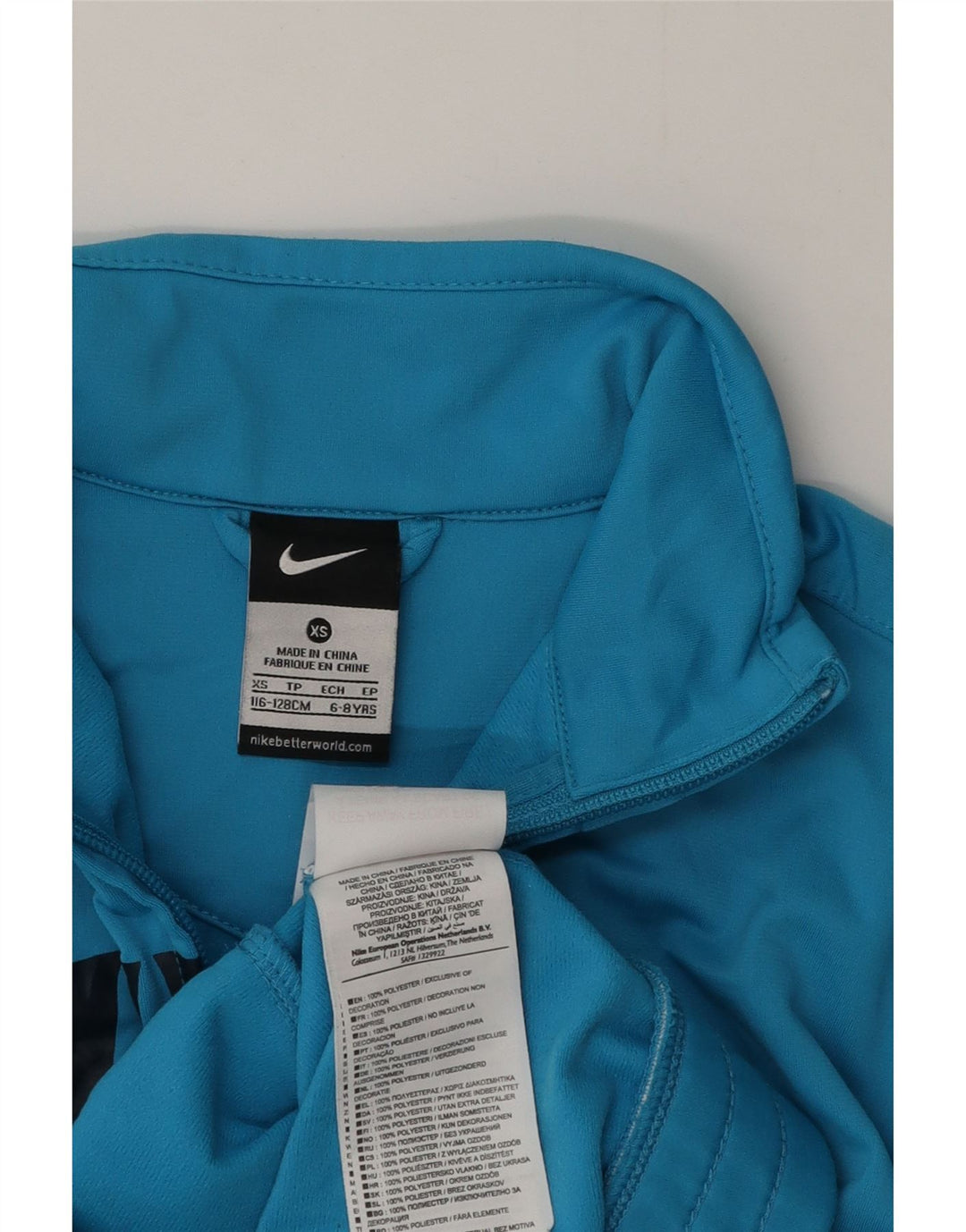 Jachetă de top pentru trening grafic Nike pentru băieți 6-7 ani XS poliester albastru