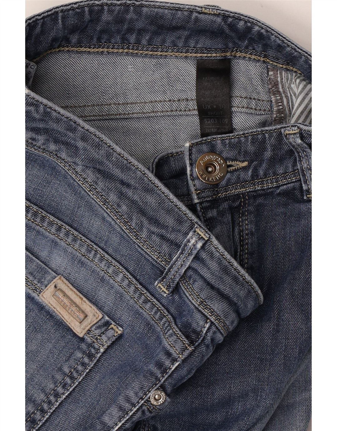 MARKS & SPENCER Blugi Bootcut Autograph pentru femei UK 10 Small W28 Blue Cotton
