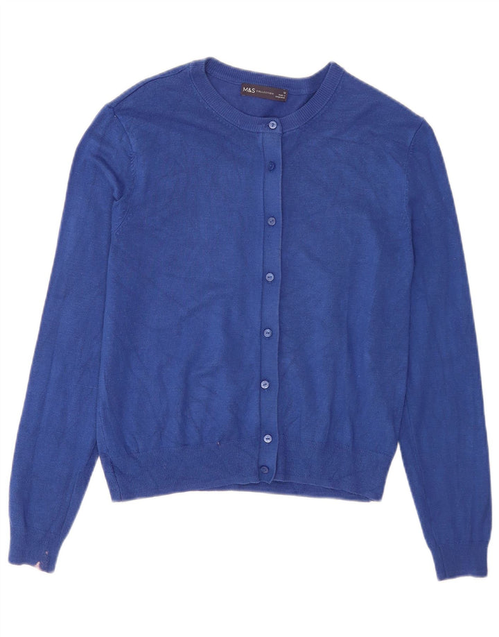 Pulover pentru femei Marks & Spencer Crop Cardigan UK 12 Medium Blue Viscose