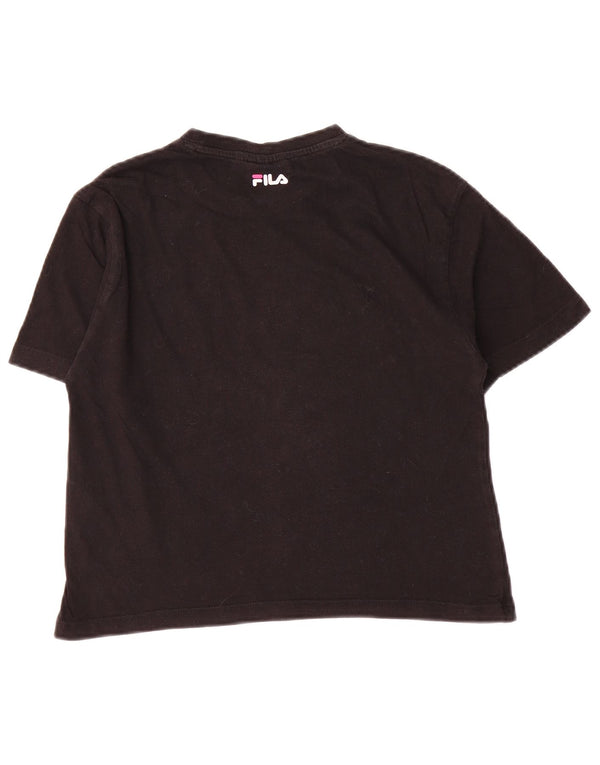 Tricou Crop Graphic Fila pentru femei Top UK 6 XS Bumbac negru