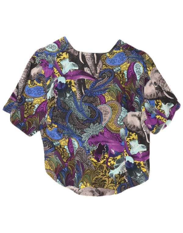 Vintage Womens Shirt Blouse UK 12 Medium Multicoloured Paisley Viscose