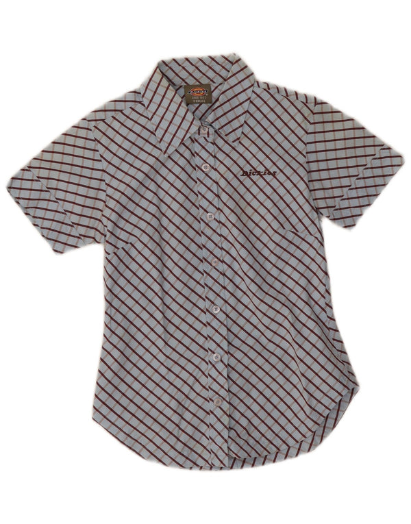 Cămașă cu mânecă scurtă pentru femei Dickies UK 6 XS Blue Check Bumbac