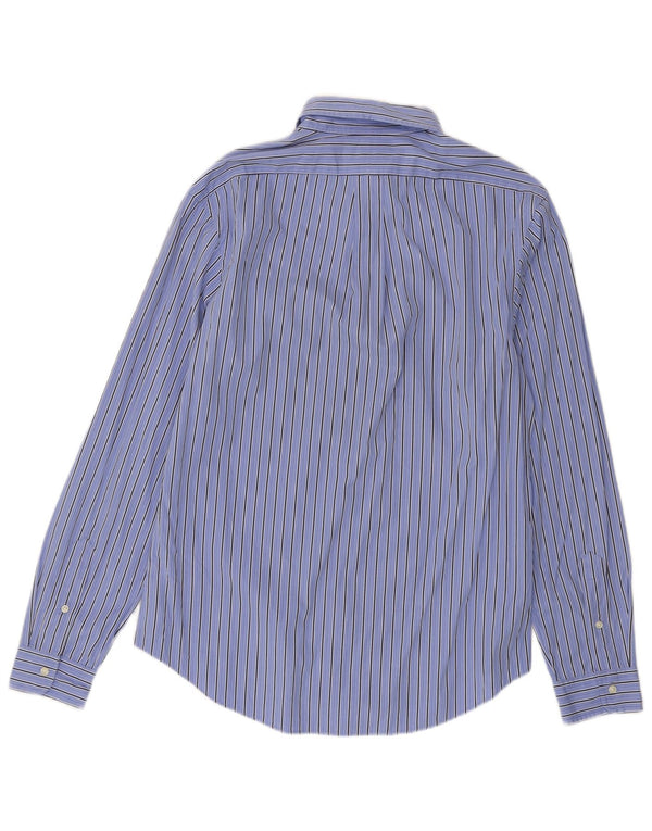 Polo Ralph Lauren Mens Slim Fit Shirt Large Blue Striped Cotton