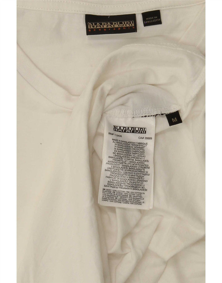 Tricou Napapijri Geographic pentru bărbați Top mediu din bumbac alb