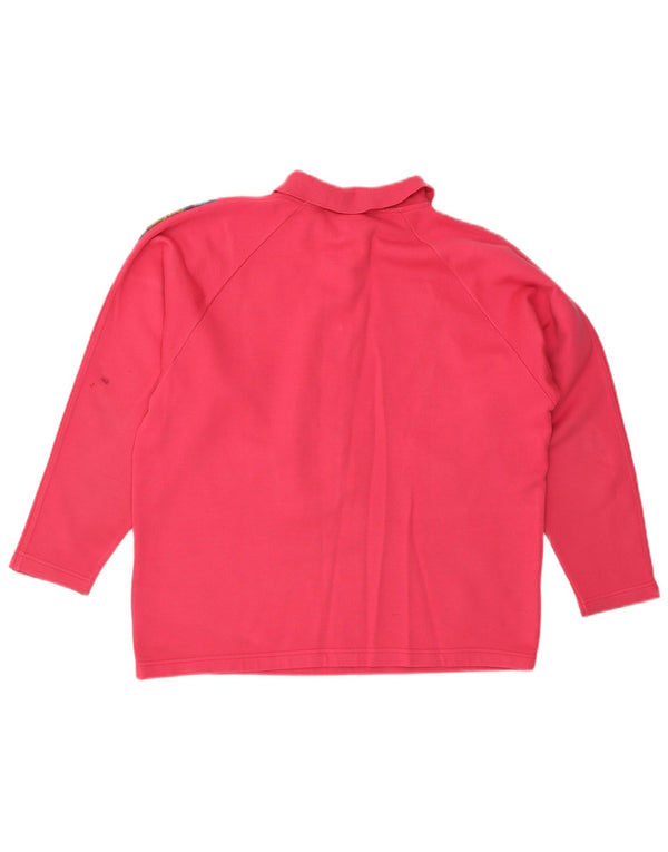 Pulover pentru femei Campagnolo, cu gât polo, UK 16, mare, roz geometric