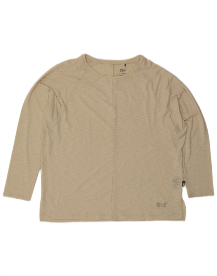 Jack Wolfskin Top pentru femei cu mânecă lungă UK 18 XL, poliester cu pături bej