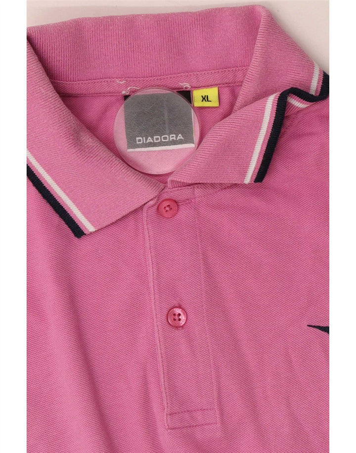 Tricou polo pentru bărbați Diadora XL, în dungi roz