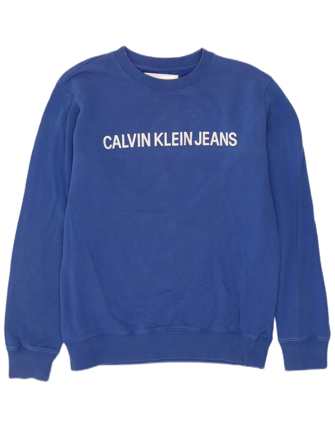 Pulover Calvin Klein Jeans pentru bărbați cu grafică, bumbac albastru mediu