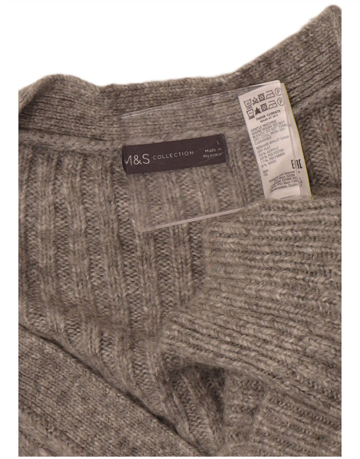 Pulover cardigan supradimensionat pentru femei Marks & Spencer UK 16 mare gri