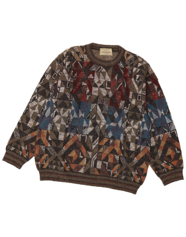 Pulover cu gât rotund pentru bărbați Suspans IT 48 Mediu Multicolor Geometric