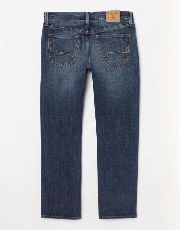 Blugi drepte pentru bărbați Hollister W32 L30 Bumbac bleumarin