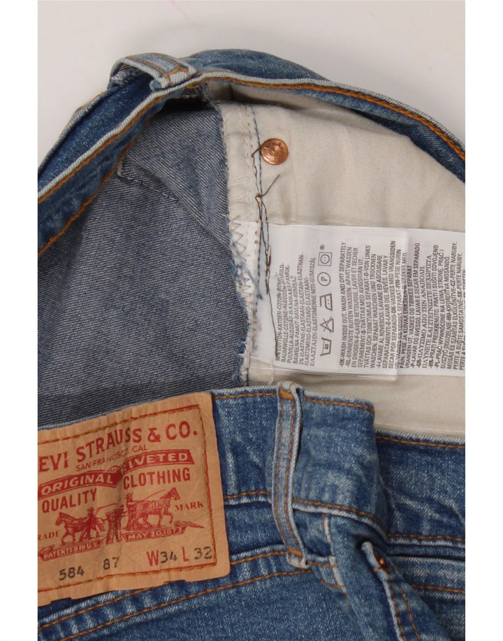 LEVI'S Womens 584 Bootcut Jeans W34 L32 Blue Cotton Vintage Levi's and Second-Hand Levi's from Messina Hembry 