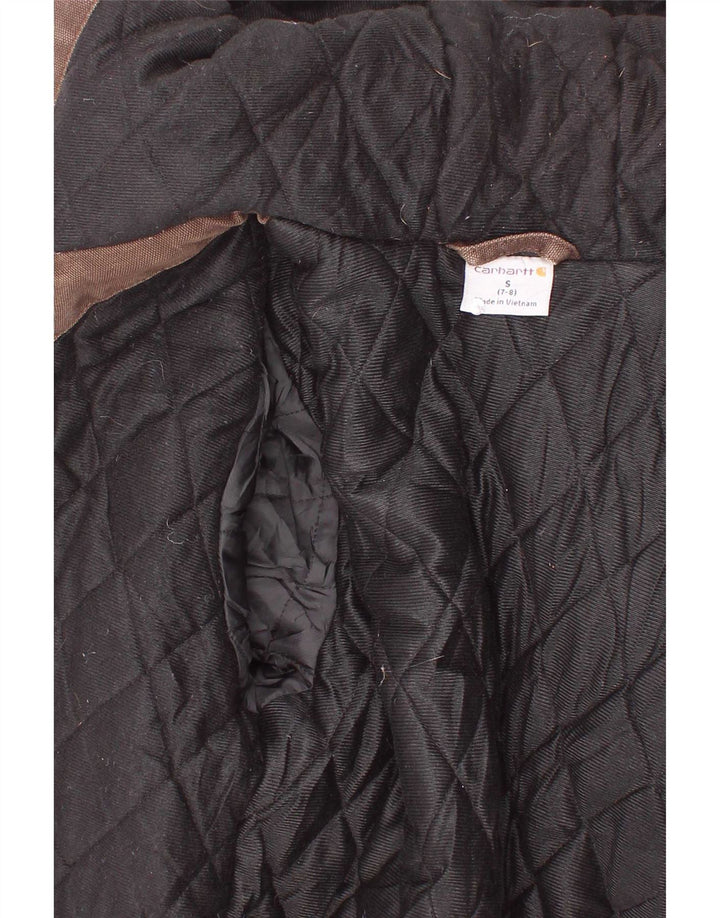 Jachetă bomber cu glugă pentru băieți Carhartt 7-8 ani, bumbac maro mic