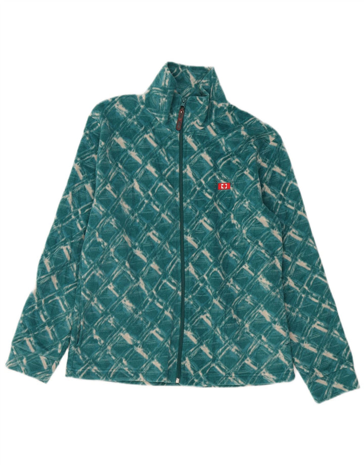 Jachetă polară pentru femei CANADA LOGAN UK 14 Medium Green Check Poliester